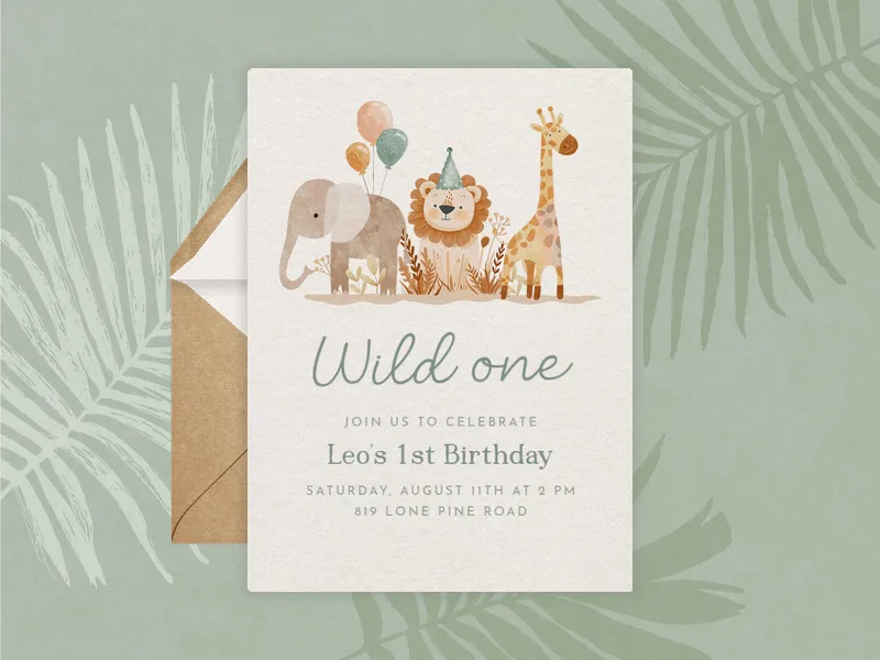 Wild One & Friends - babys_first - Invitation