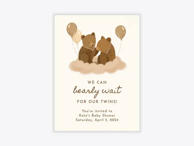Brown Bears and Balloons - featured - Invitation