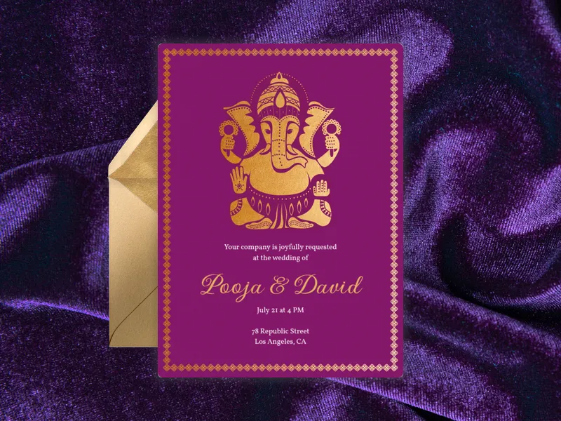 Ganesha Elephant - indian_wedding - Invitation