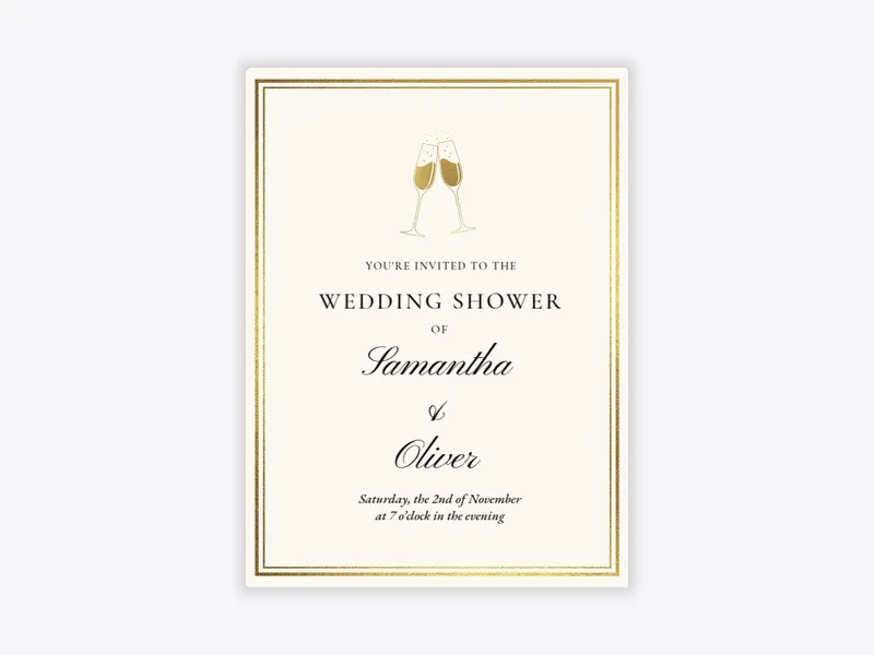 Gold Clink & Drink - couples_shower - Invitation