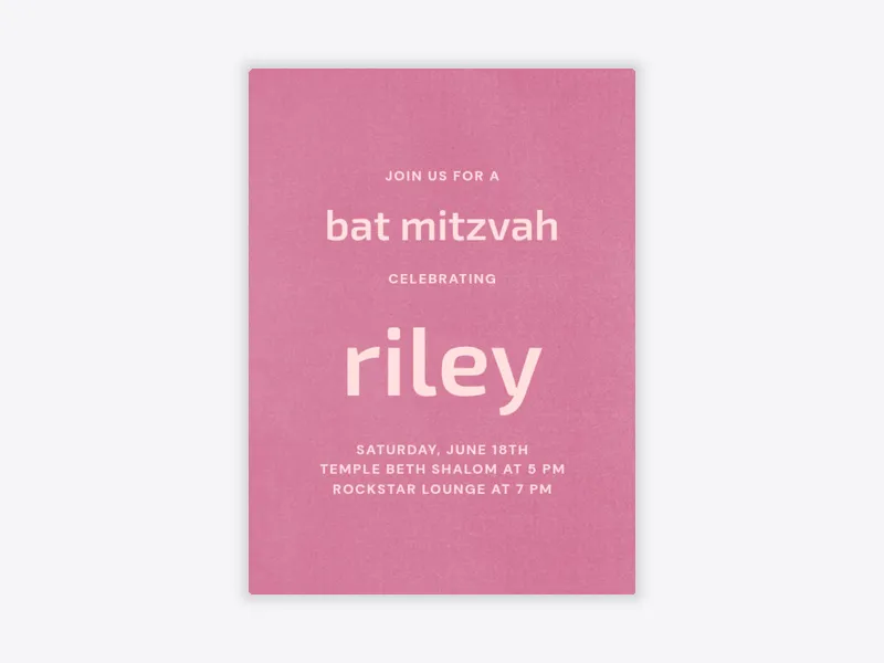 Pink Simply Soft - bar_bat_mitzvah - Invitation