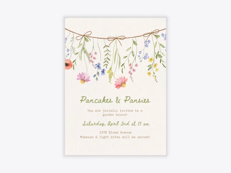 Garden Garland - parties - Invitation