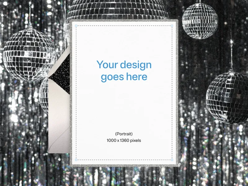Upload Your Own Design (Mirror Ball) - new_years - Invitation