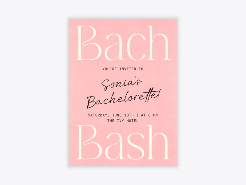 Pink Script Meets Serif - bachelorette - Invitation