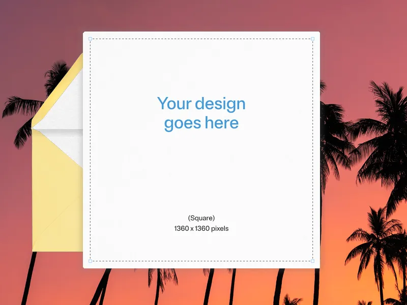 Upload Your Own Design (Sunset Palms) Variation - featured - Invitation