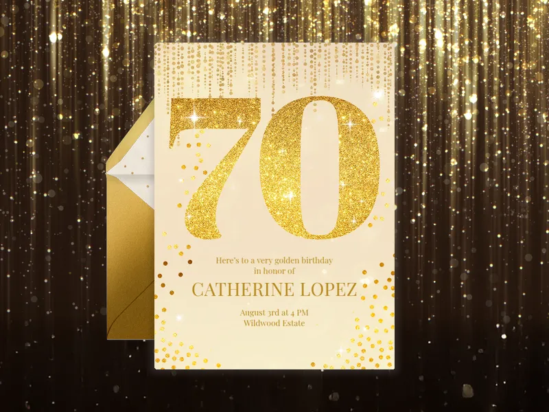 Sparkle & Shimmer - 70th_birthday - Invitation