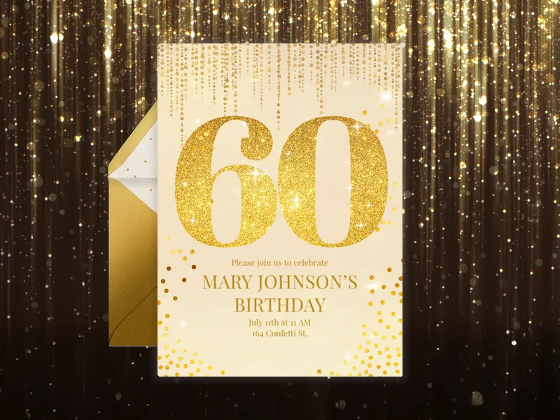 Sparkle & Shimmer - 60th_birthday - Invitation