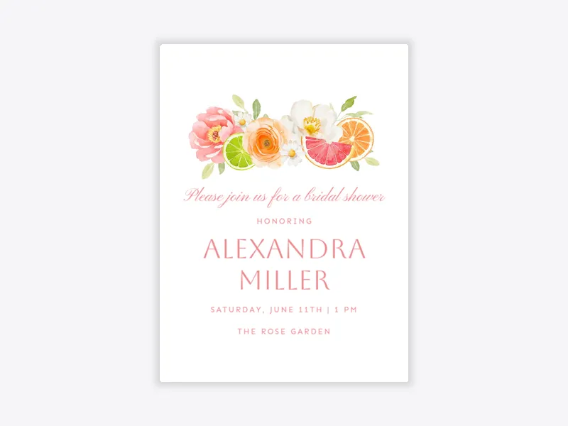 Brilliant Bouquet Invitation free template design