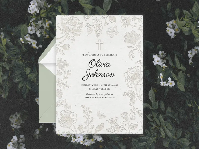 Floating Blooms - baby_dedication - Invitation