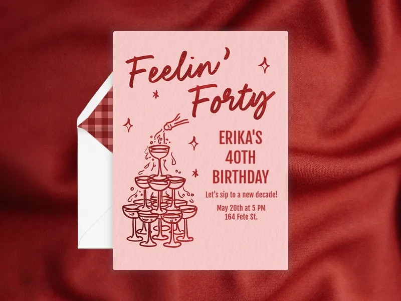 Champagne Dreams - birthday_milestones - Invitation