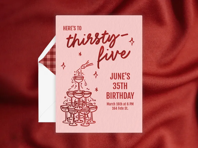 Champagne Dreams - 35th_birthday - Invitation