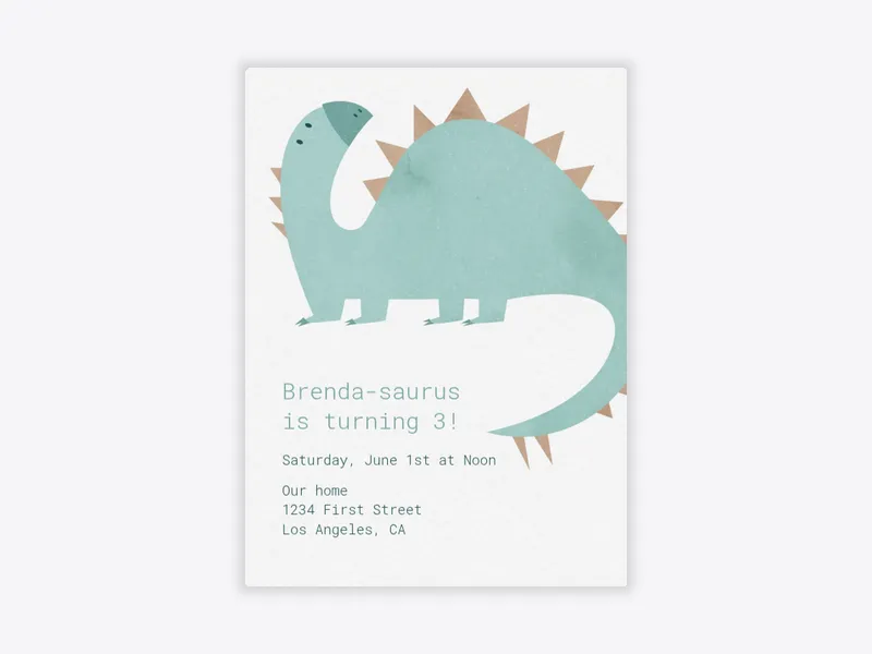 Dinosaur Pastels - featured - Invitation