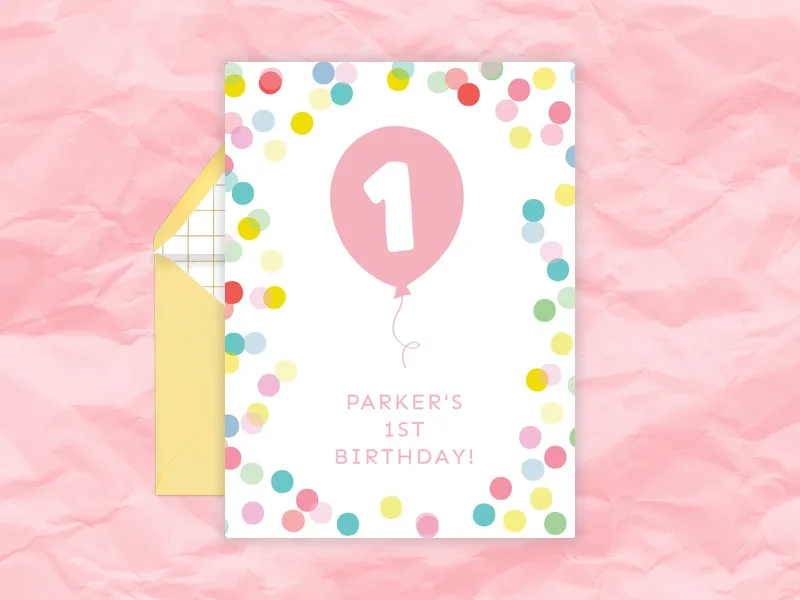 Big Balloon Birthday Invitation premium template design