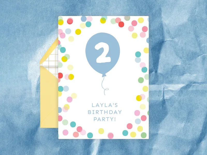 Big Balloon Birthday Invitation premium template design