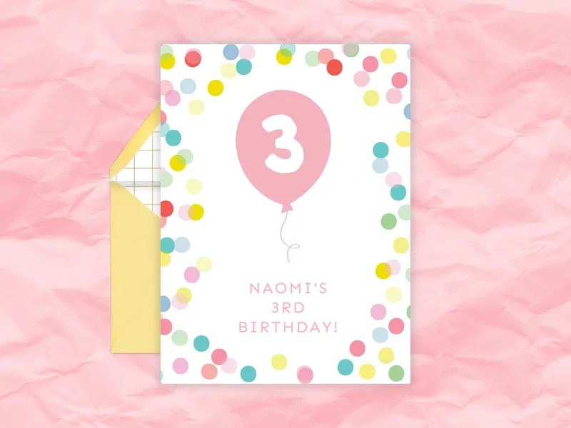 Big Balloon Birthday Invitation premium template design