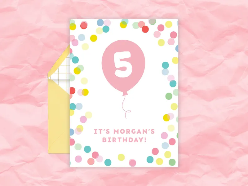 Big Balloon Birthday - 5th_birthday - Invitation
