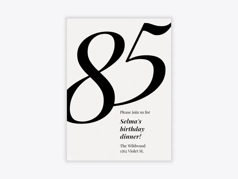 Big Number: Milestone Birthday - 100th_birthday - Invitation