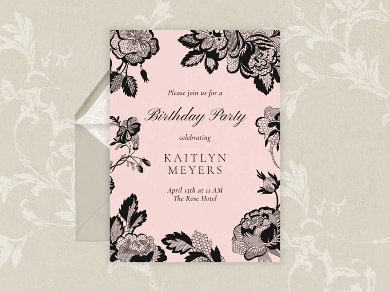 Lacy Darling Invitation premium template design