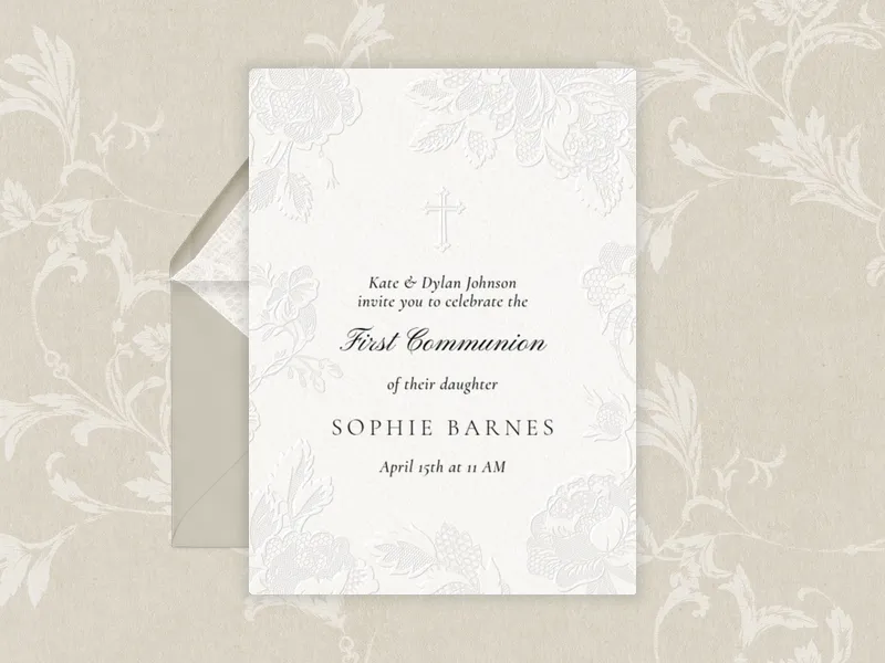 Lacy Darling - first_communion - Invitation