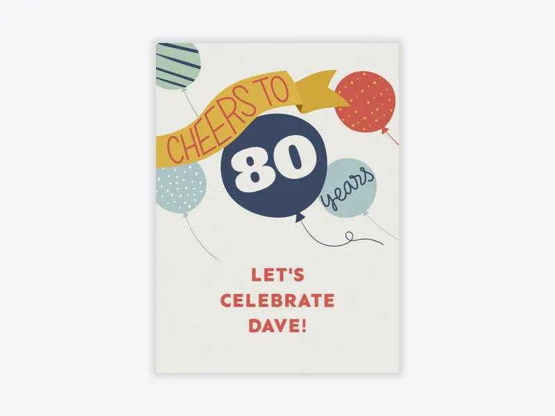 Balloon Birthday Cheers Birthday - birthday_milestones - Invitation