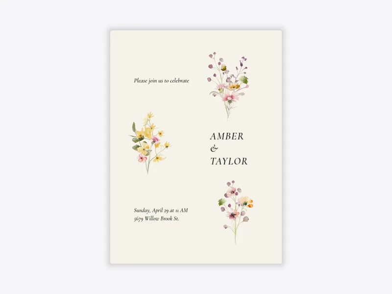 Bountiful Bouquet - engagement - Invitation