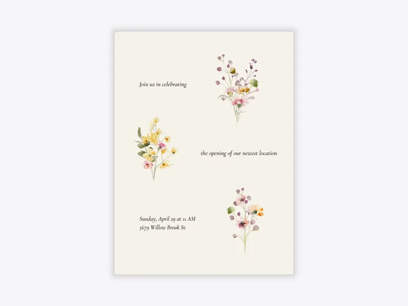 Bountiful Bouquet - launch_parties_grand_openings - Invitation