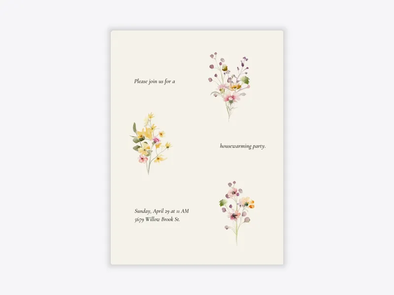 Bountiful Bouquet - housewarming - Invitation