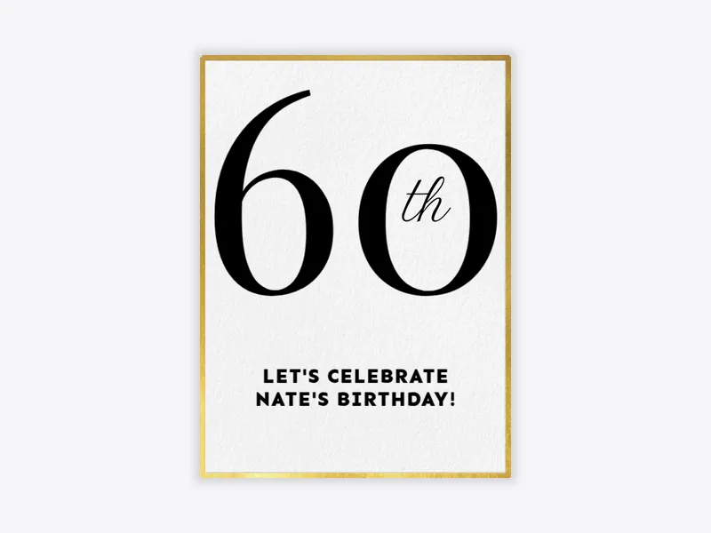 Gold and Black Milestone - 60th_birthday - Invitation
