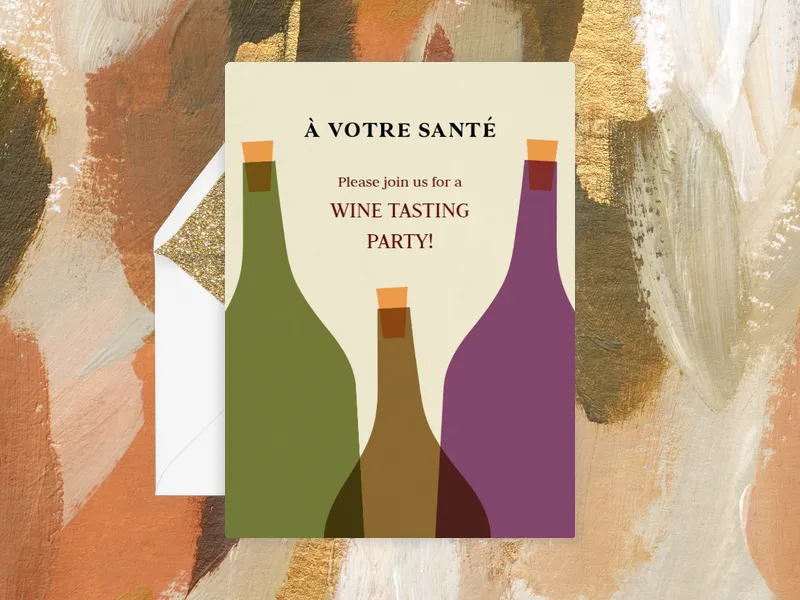 à Votre Santè Bottle Invitation premium template design