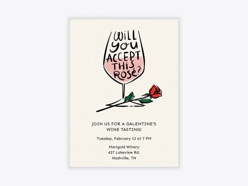 Accept Rosé Invitation free template design