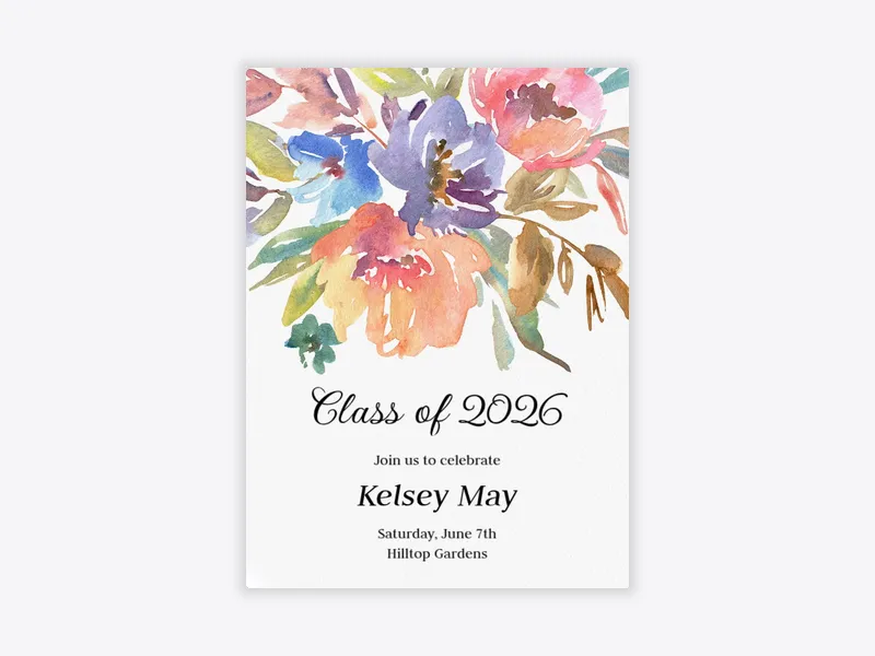 Simply Petal Perfect - graduation - Invitation