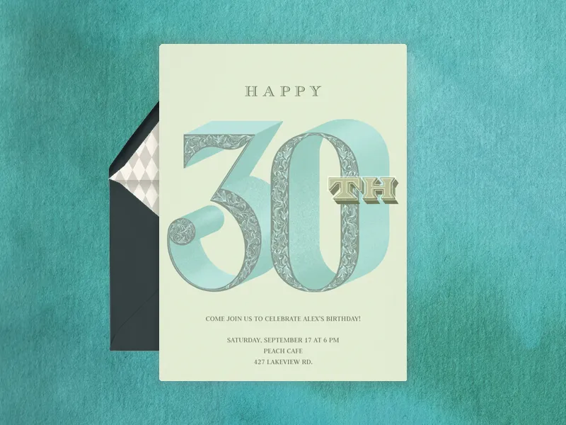 Decorative Shadow Number Invitation premium template design