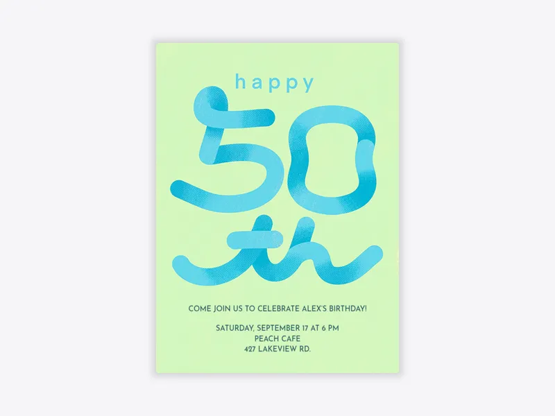 Get A Squiggle Number - 50th_birthday - Invitation