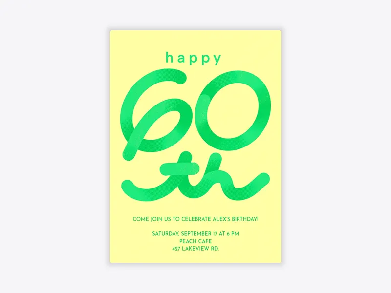 Get A Squiggle Number - 60th_birthday - Invitation