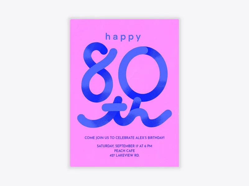 Get A Squiggle Number - 80th_birthday - Invitation