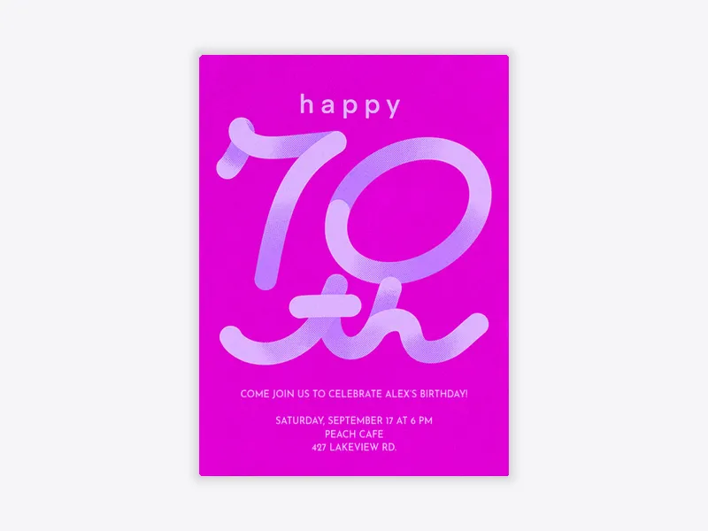 Get A Squiggle Number - 70th_birthday - Invitation