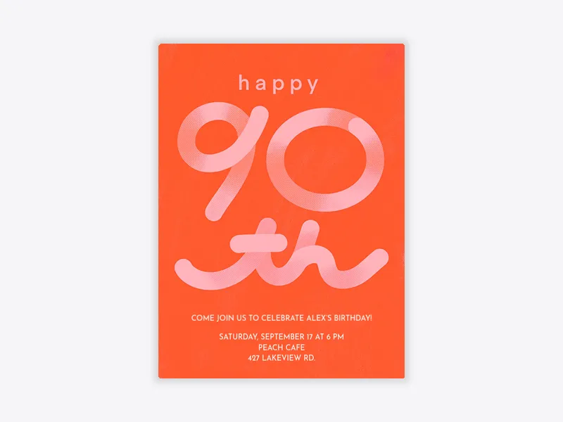 Get A Squiggle Number - 90th_birthday - Invitation