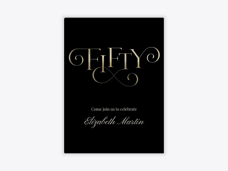 Gold Script Milestone - 50th_birthday - Invitation