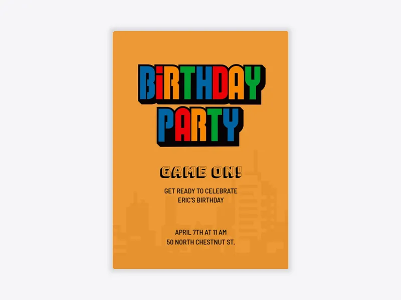 Birthday City - kids_and_teens - Invitation