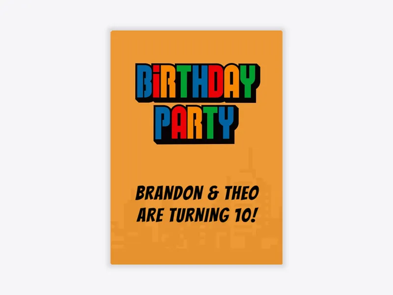 Birthday City Invitation free template design
