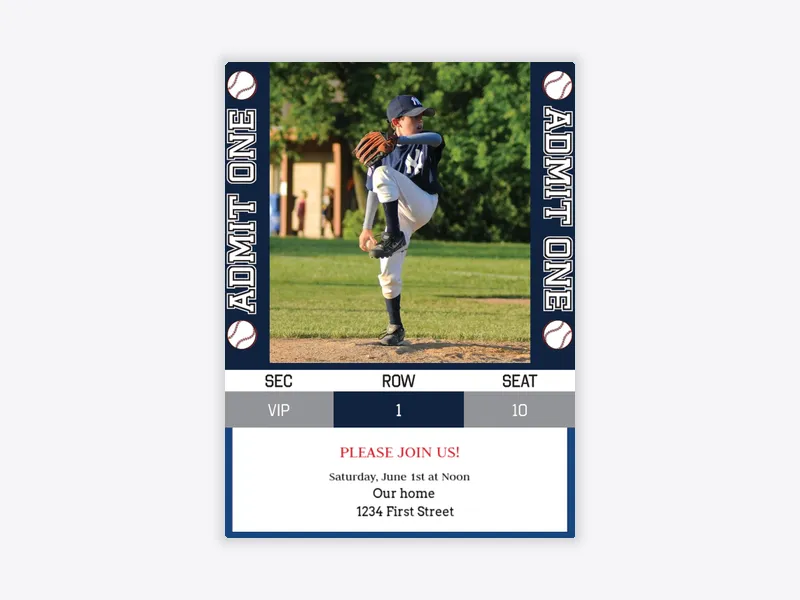 Game On (Photo) - baseball - Invitation