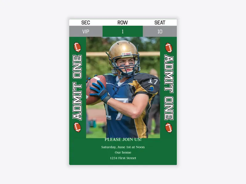 Football Game On (Photo) - birthday_dyo_uyo - Invitation