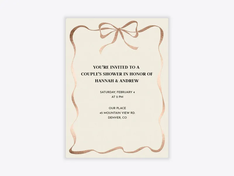 Foiled Ribbon - baby - Invitation