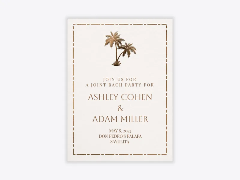 Under the Palms Invitation free template design
