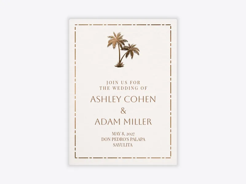 Under the Palms Invitation free template design