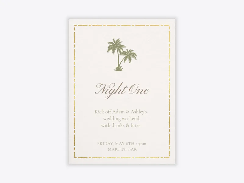 Under the Palms Invitation free template design