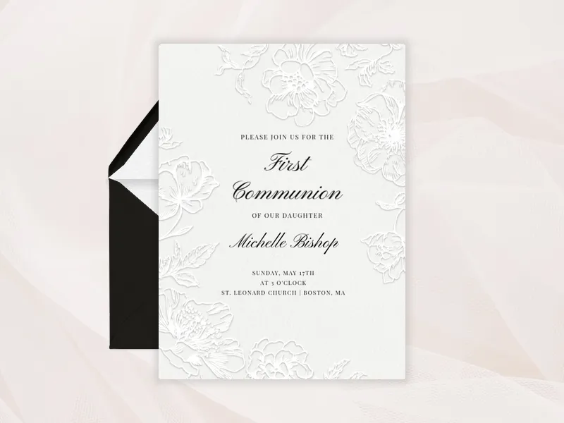 Blanc Lace - first_communion - Invitation