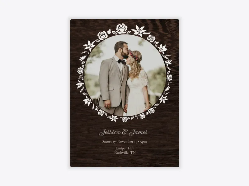 Floral Frame (Photo) - wedding - Invitation
