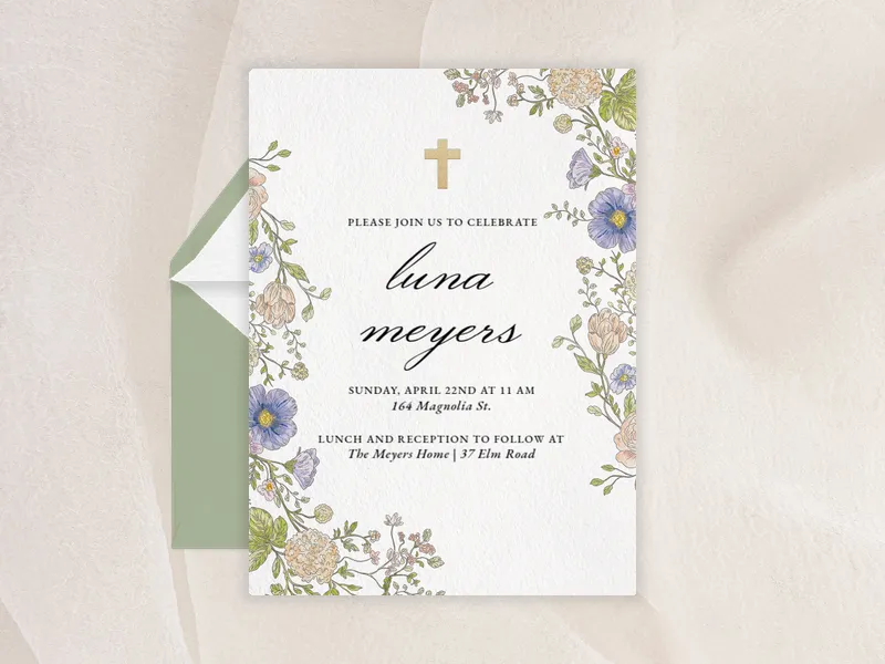 Forever Blossoms - religious - Invitation