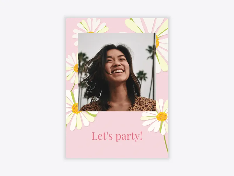 White Daisy (Photo) - quinceanera - Invitation